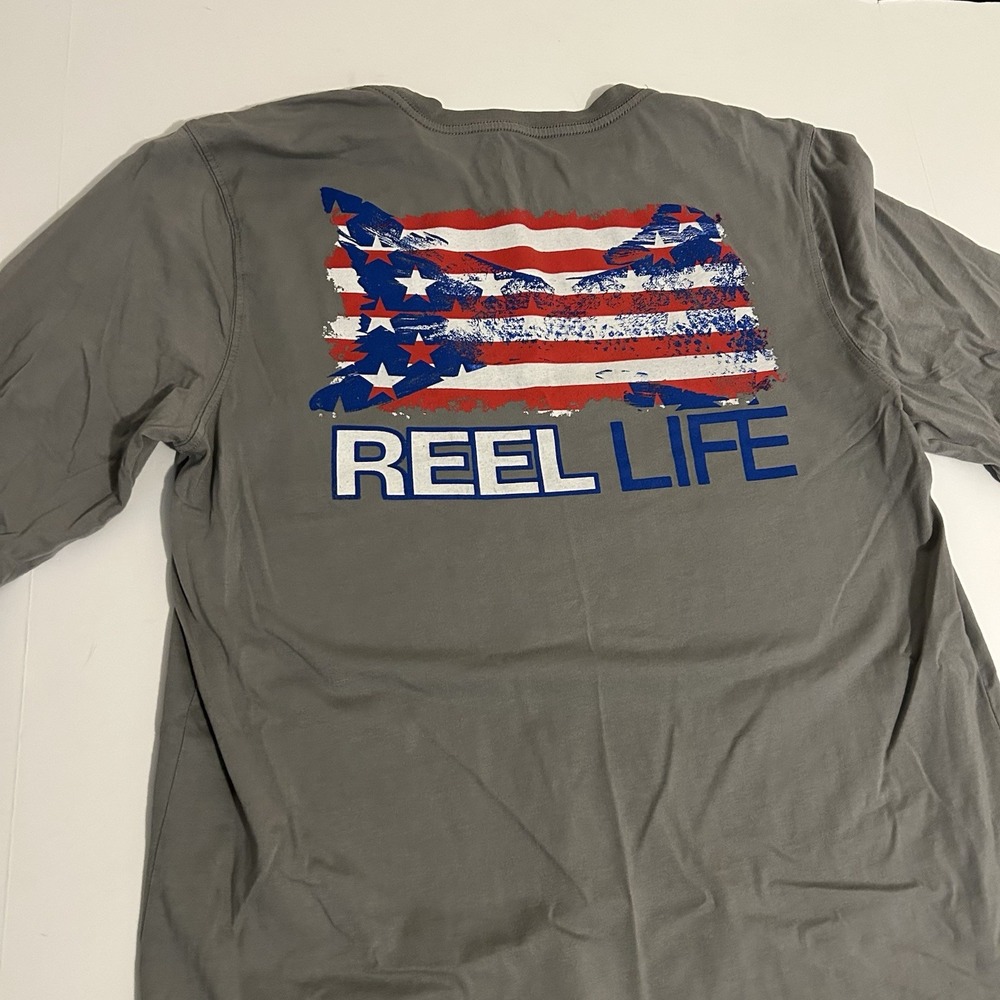 Reel Life Grey Cotton Crew Neck Long Sleeve Size M